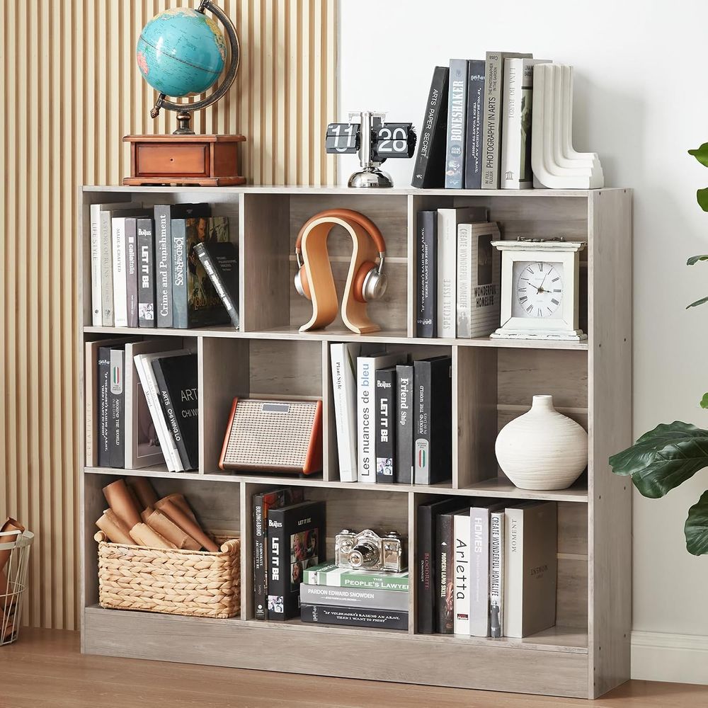 Storage - LEYAOYAO 10 Cube Bookshel with Base,3