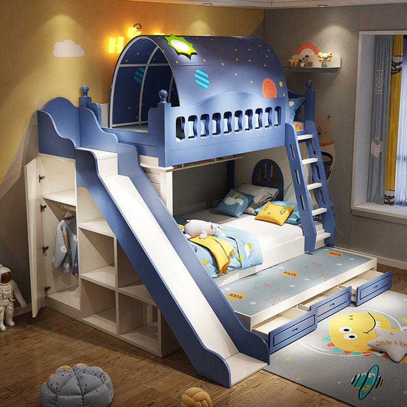 Bunk Bed With Stairs And Slide - Children's Bed Up and Down Bed
