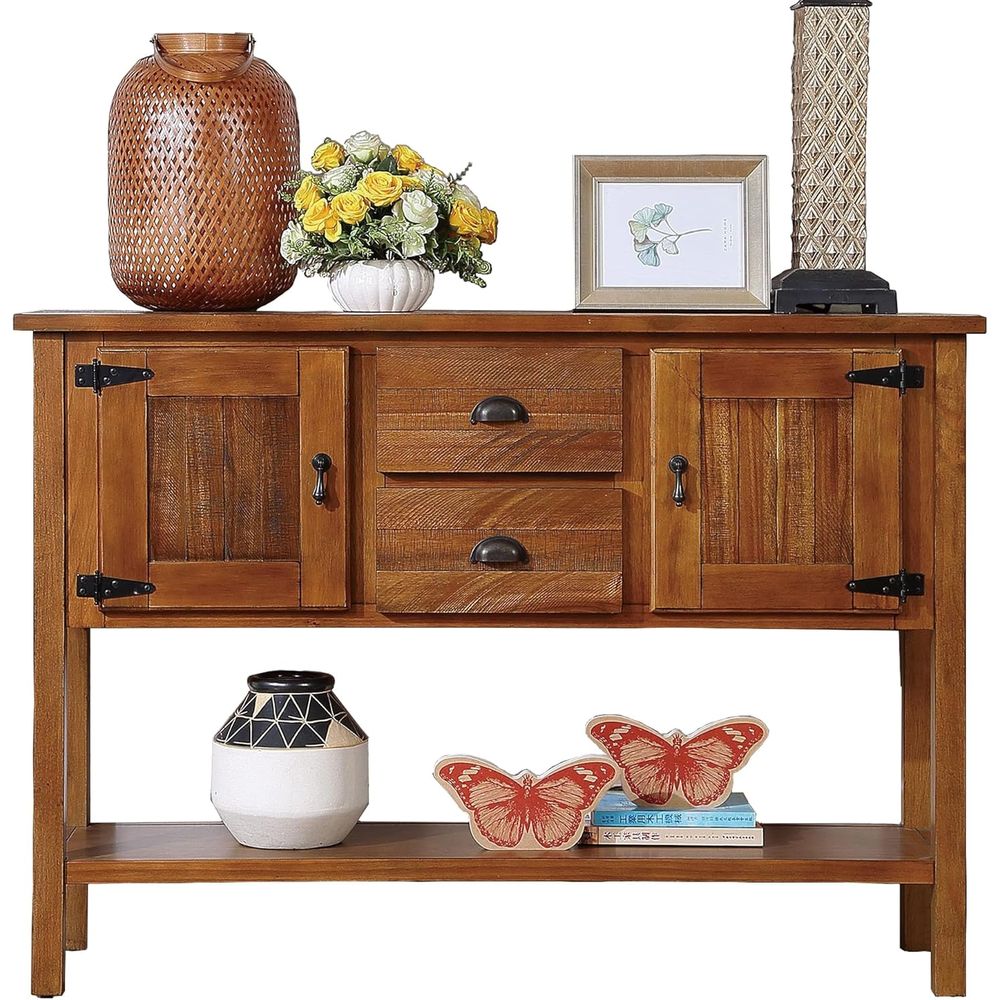 Storage - Solid Wood ole Table with Ders,armhouse