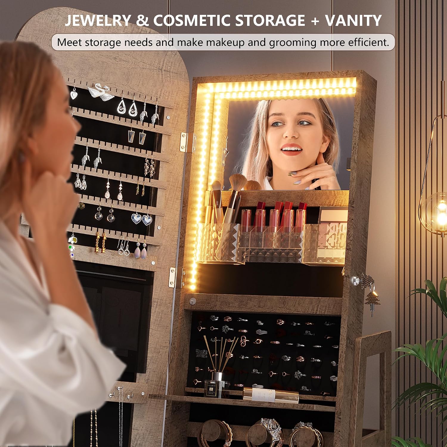 360 Swivel Jewelry Armoire Org - Full Length Mirror Jewelry Armoire recension och pris