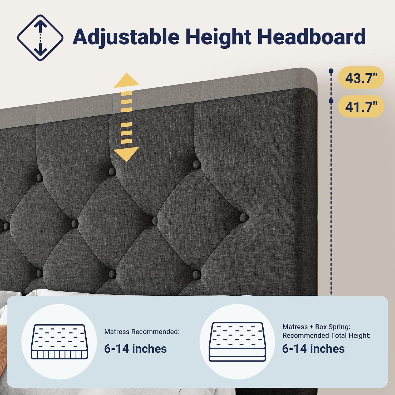 Upholstered King Size Platform - King Size Bed Frame With Storage Drawers recension och pris