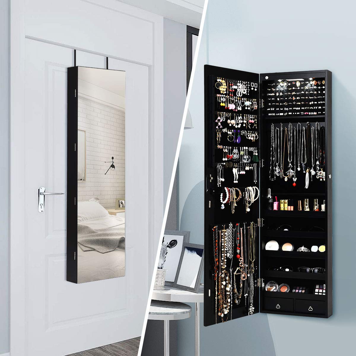 Wall or Door Mounted Jewelry A - Full Length Mirror Jewelry Armoire recension och pris