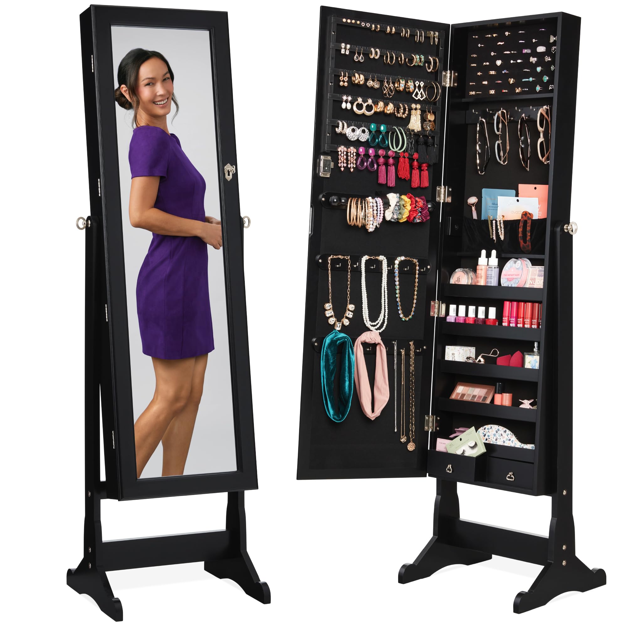 Freestanding Jewelry Armoire C - Full Length Mirror Jewelry Armoire recension och pris