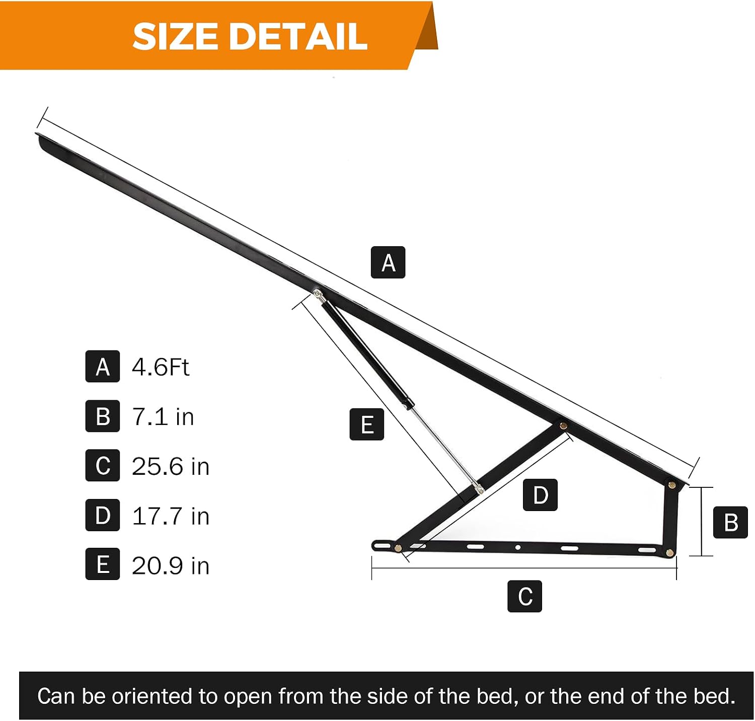 4.6 FT Bed Lift Mechanism, 176 - Gas Lift Storage Bed Hydraulic recension och pris