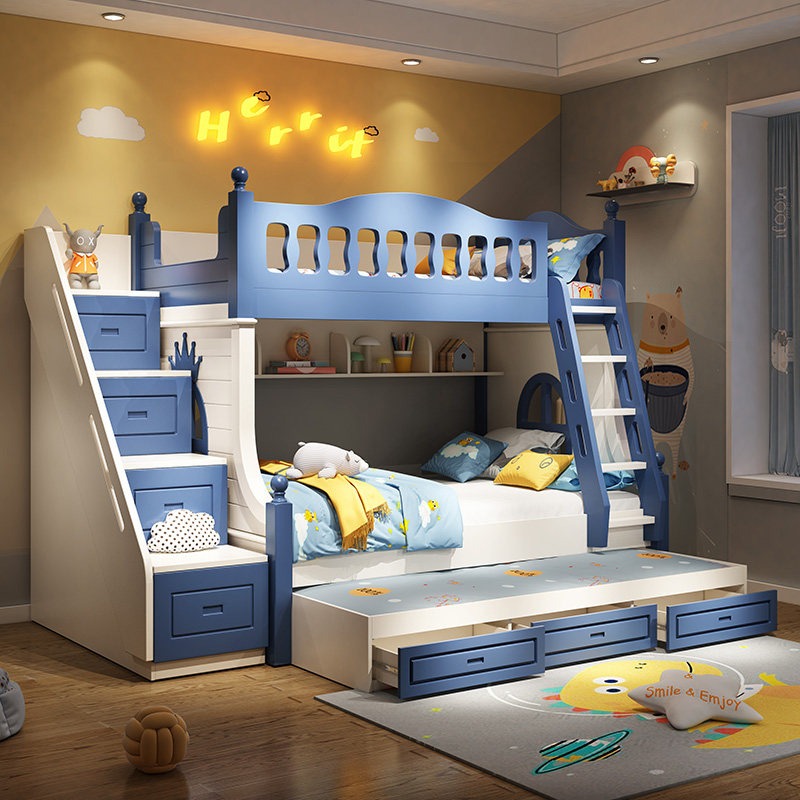 Children's Bed Up and Down Bed - Bunk Bed With Stairs And Slide recension och pris