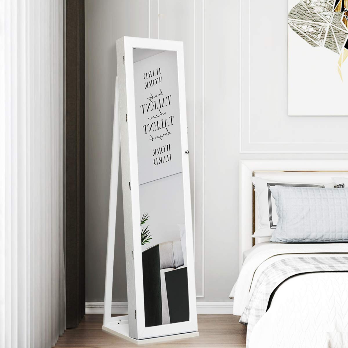 Standing Jewelry Armoire with  - Full Length Mirror Jewelry Armoire recension och pris