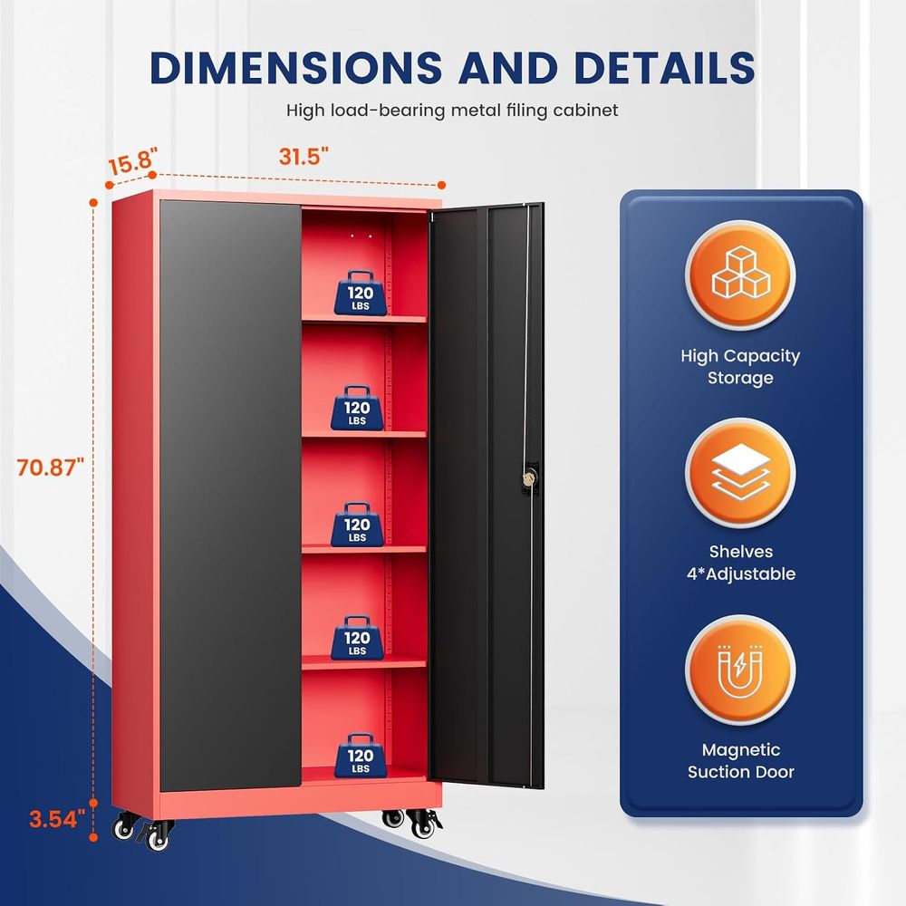 Metal Garage Storage Cabinet w - Storage recension och pris